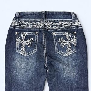 Y2K Rhinestone Embroidered Lowrise Jeans by Cato!